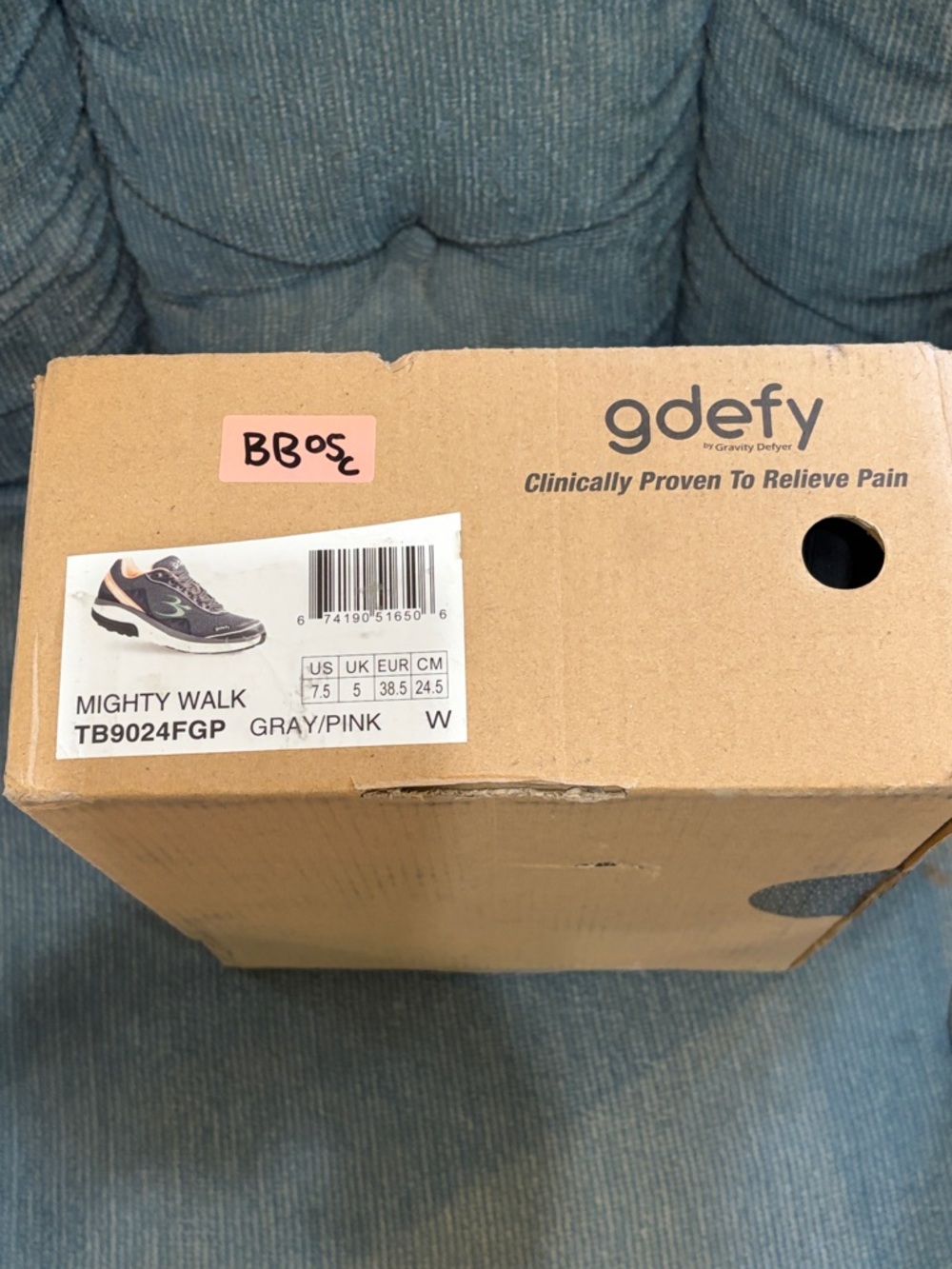 Gdefy Gray Mesh Walking Shoes with Coral and Mint Accents - Picture 7 of 7